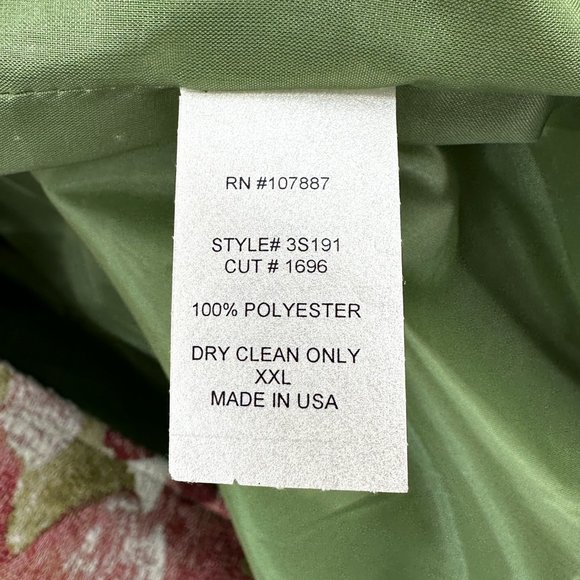 Designer Vintage Green Red Cream Pastel Paint Stroke Floral Jacket Coat - Picture 5 of 6